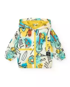 Ветровка для мальчика с принтом с капюшоном и застежкой-молнией Tuc tuc, многоцветный