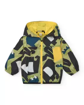 Ветровка для мальчиков с принтом с капюшоном и молнией Tuc tuc, цвет Caqui