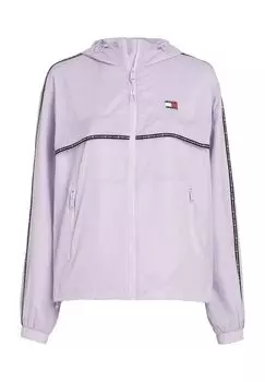 Ветровка, капюшон, карманы на молнии, женская TOMMY Jeans, цвет Lavender Flowe