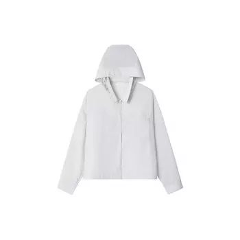 Ветровка короткая Muji с капюшоном, бежевый