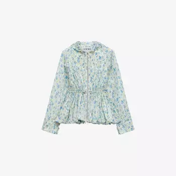 Ветровка Loewe из шелковой ткани с цветочным принтом, мультиколор