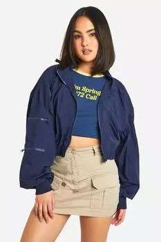 Ветровка на молнии boohoo, темно-синий