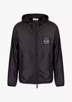 Ветровка с капюшоном и логотипом Icon Armani Exchange, черный