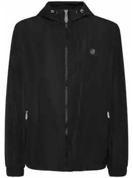 Ветровка с капюшоном и нашивкой-логотипом Philipp Plein, черный