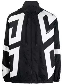 Ветровка с узором La Greca VERSACE, черный