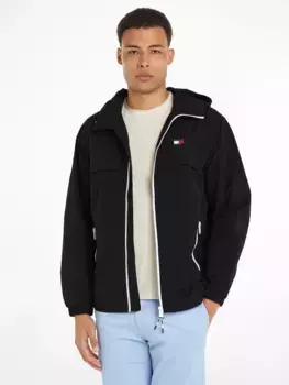 Ветровка Tommy Jeans Plus "TJM CHICAGO WINDBREAKER EXT", с капюшоном, большие размеры, черный