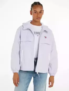 Ветровка Tommy Jeans "TJW CHICAGO WINDBREAKER EXT", с капюшоном и контрастными молниями, цвет Lavender Flower