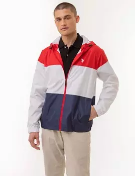 Ветровка U.S. Polo Assn. Tri Colorblock Heathered, красный