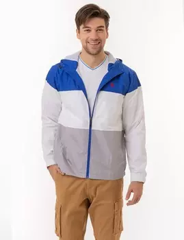 Ветровка U.S. Polo Assn. Tri Colorblock Heathered, синий