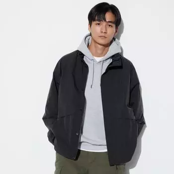 Ветровка UNIQLO с воротником-стойкой, черный