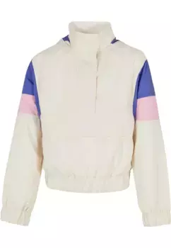 Ветровка URBAN CLASSICS " Urban Classics Women's Girls Light 3-tone Pullover Jacket" (1 шт.), с капюшоном, белый