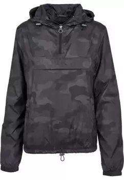 Ветровка URBAN CLASSICS "Женская женская камуфляжная куртка Urban Classics Pullover" (1 шт.), с капюшоном, цвет Darkcamo