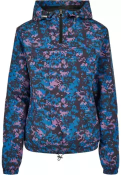 Ветровка URBAN CLASSICS "Женская женская камуфляжная куртка Urban Classics Pullover" (1 шт.), с капюшоном, фиолетовый