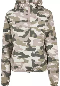 Ветровка URBAN CLASSICS "Женская женская камуфляжная куртка Urban Classics Pullover" (1 шт.), с капюшоном, цвет Duskrosecamo