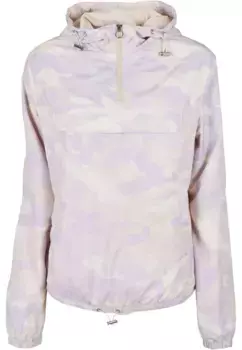 Ветровка URBAN CLASSICS "Женская женская камуфляжная куртка Urban Classics Pullover" (1 шт.), с капюшоном, цвет Lilaccamo