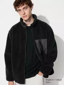 Ветрозащитная флисовая куртка Uniqlo, черный