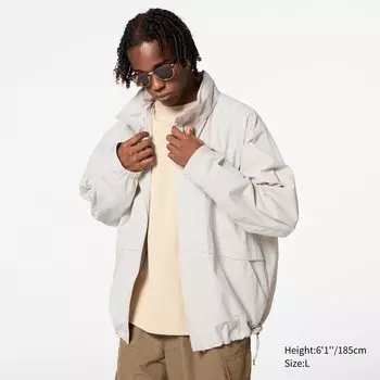 Ветровка UNIQLO с воротником-стойкой Unisex, 01 белый