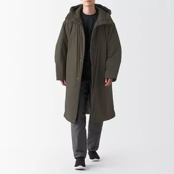 Ветрозащитное и водоотталкивающее хлопковое пальто для скамейки MUJI, дымчато-коричневый