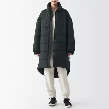 Ветрозащитное и водоотталкивающее хлопковое пальто MUJI, черный
