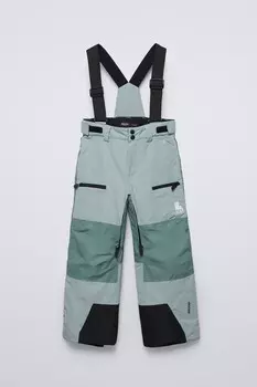 Ветрозащитные и водоотталкивающие брюки с подтяжками recco system ski collection ZARA, небесно-голубой