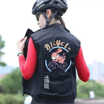 Ветрозащитный жилет Mountainpeak для весны и осени. Водонепроницаемая верхняя одежда. Ветрозащитный жилет для велоспорта на весну и осень. Женский размер Rabbit Tiger S-4XL