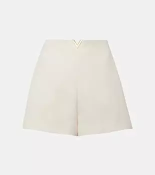 VGold Crepe Couture шорты с высокой талией Valentino, Avorio