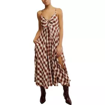 Виа платье миди Free People, коричневый