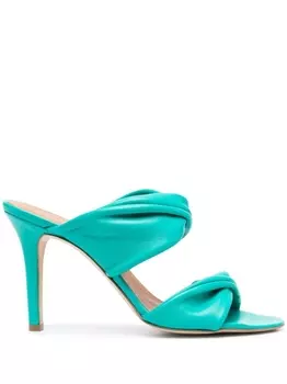 Via Roma 15 мюли с перекрученными деталями, зеленый