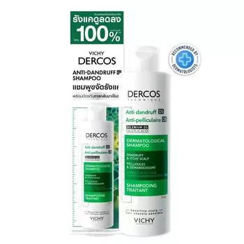 Vichy Dercos Шампунь против перхоти 200 мл. Нормальные – жирные волосы, Green