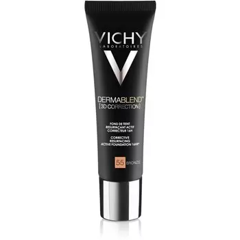 Vichy Dermablend 3d Корректирующая, корректирующая и разглаживающая тональная основа Spf 25, оттенок 55 Бронзовый, 30 мл