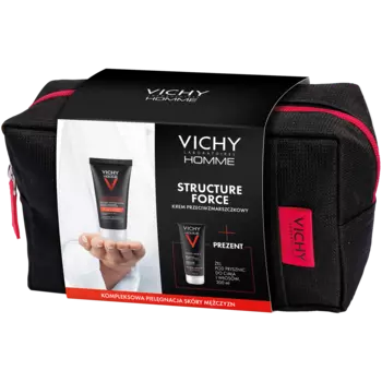 Vichy Homme Structure Force набор: укрепляющий крем для лица против морщин для мужчин, 50 мл + гель для душа, 200 мл