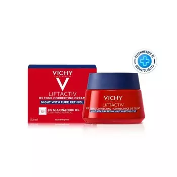 Vichy Ночной крем Liftactiv B3 с чистым ретинолом 50 мл, White