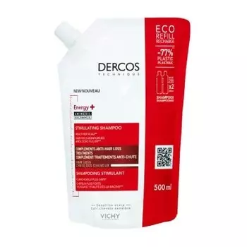 Vichy, Шампунь для укрепления волос Dercos Energy+, сменный блок, 500 мл