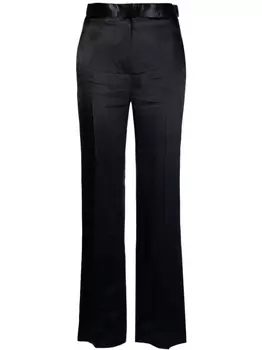 Victoria Beckham атласные брюки прямого кроя, черный