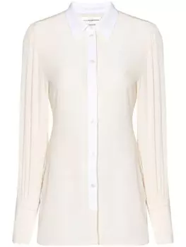 Victoria Beckham блузка с контрастной планкой, белый