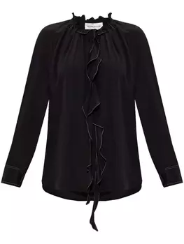 Victoria Beckham блузка с оборками, черный