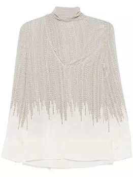 Victoria Beckham блузка с принтом, нейтральный цвет