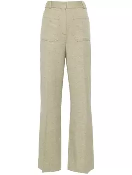 Victoria Beckham брюки Alina в мелкую точку, зеленый