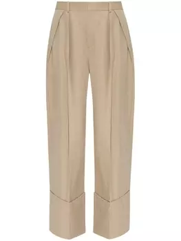 Victoria Beckham брюки Maxi с подворотами, нейтральный цвет