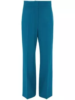 Victoria Beckham брюки прямого кроя с поясом, синий