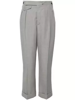 Victoria Beckham брюки строгого кроя с завышенной талией, серый