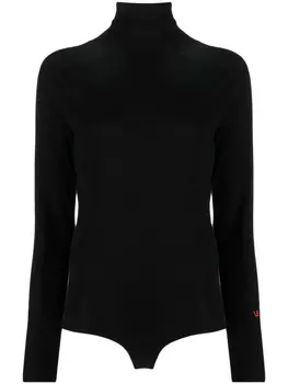 Victoria Beckham джемпер из шерсти мериноса с высоким воротником, черный