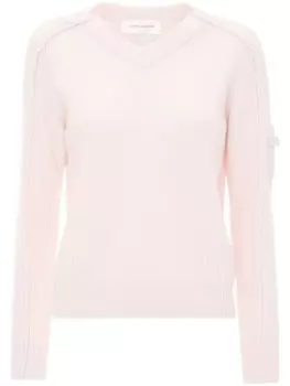 Victoria Beckham джемпер с V-образным вырезом, розовый