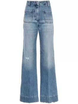 Victoria Beckham джинсы Alina с широкими штанинами, синий