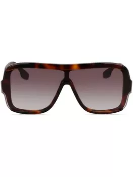 Victoria Beckham Eyewear солнцезащитные очки-маска, коричневый