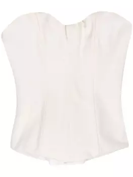 Victoria Beckham фактурный топ без бретелей, белый