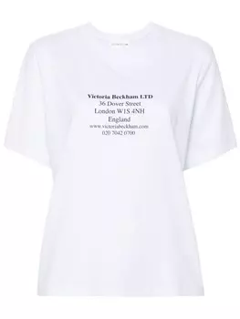 Victoria Beckham футболка из хлопка с адресом, белый