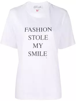 Victoria Beckham футболка с принтом Fashion Stole My Smile, белый