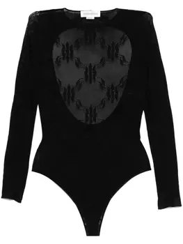 Victoria Beckham кружевное боди, черный