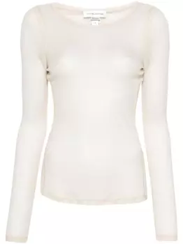 Victoria Beckham меланжевая футболка, нейтральный цвет